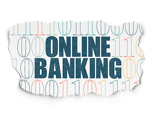 Image showing Finance concept: Online Banking on Torn Paper background