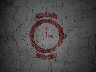 Image showing Time concept: Watch on grunge wall background