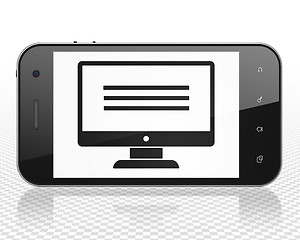 Image showing Web design concept: Smartphone with Monitor on display