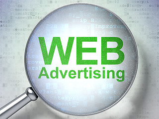 Image showing Marketing concept: WEB Advertising with optical glass