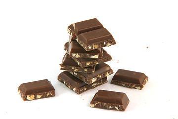 Image showing pile of chocolate pieces