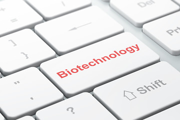 Image showing Science concept: Biotechnology on computer keyboard background