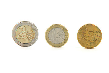 Image showing three euro coins