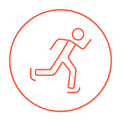Image showing Speed skating line icon.