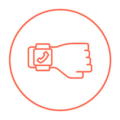 Image showing Smartwatch line icon.