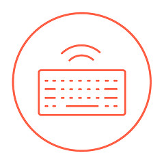 Image showing Wireless keyboard line icon.