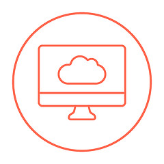 Image showing Cloud computing line icon.