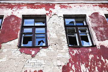 Image showing windows in an abandoned building  