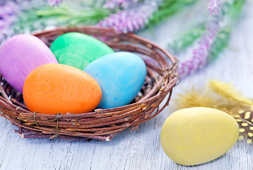 Image showing decorative painted Easter eggs