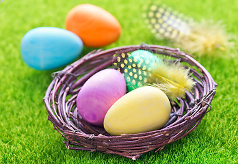 Image showing decorative painted Easter eggs