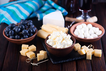 Image showing wine with cheese