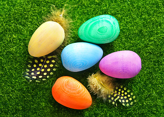 Image showing decorative painted Easter eggs