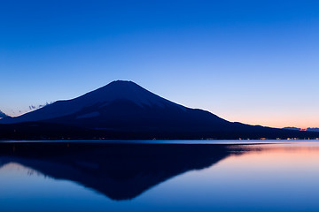 Image showing Fujisan and Lake Yamanaka at sunset