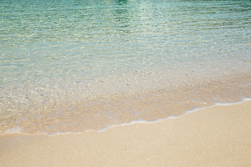 Image showing Wave of the sea on the sand beach