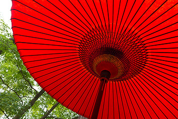 Image showing Traditional japanese red umbrella