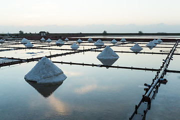 Image showing Salt in sea salt farm