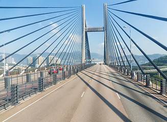 Image showing Hong Kong suspension bridge