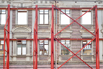 Image showing restoration facade of old house