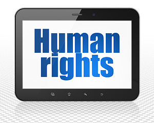 Image showing Politics concept: Tablet Pc Computer with Human Rights on display