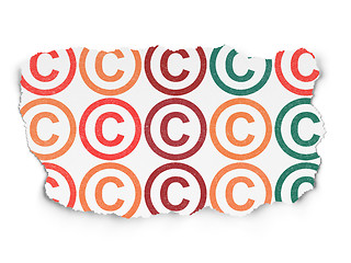 Image showing Law concept: Copyright icons on Torn Paper background
