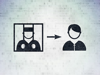 Image showing Law concept: Criminal Freed on Digital Paper background
