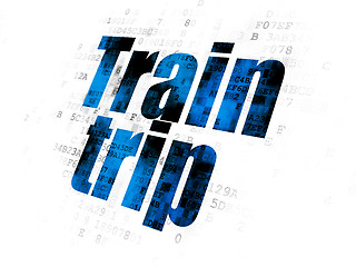 Image showing Tourism concept: Train Trip on Digital background