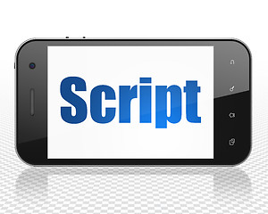 Image showing Programming concept: Smartphone with Script on display