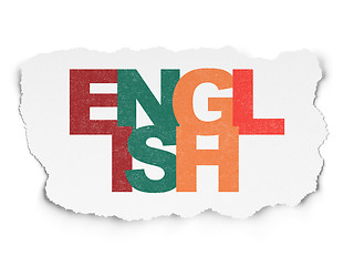 Image showing Education concept: English on Torn Paper background