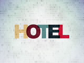 Image showing Vacation concept: Hotel on Digital Paper background