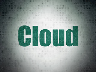 Image showing Cloud technology concept: Cloud on Digital Paper background