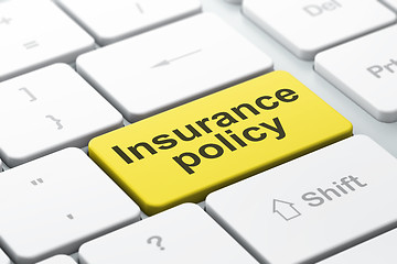 Image showing Insurance concept: Insurance Policy on computer keyboard background