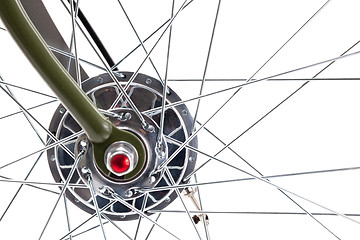 Image showing Vintage bicycle wheel