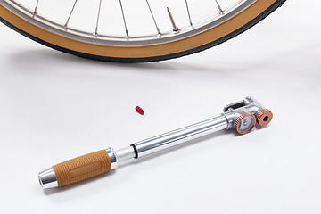 Image showing Vintage bicycle pump