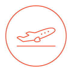 Image showing Plane taking off line icon.