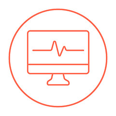 Image showing Heart beat monitor line icon.