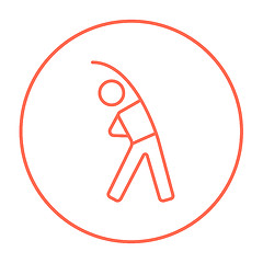 Image showing Man making exercises line icon.