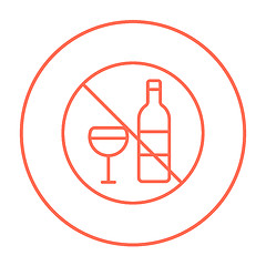 Image showing No alcohol sign line icon.