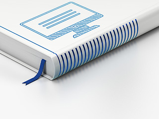 Image showing Software concept: closed book, Monitor on white background