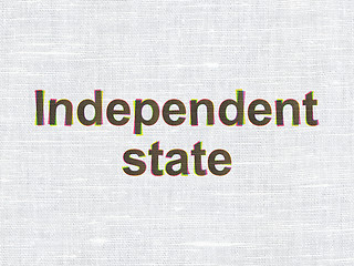 Image showing Politics concept: Independent State on fabric texture background