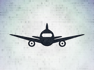 Image showing Tourism concept: Aircraft on Digital Paper background