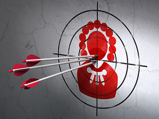 Image showing Law concept: arrows in Judge target on wall background