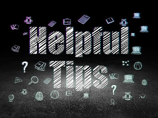 Image showing Studying concept: Helpful Tips in grunge dark room