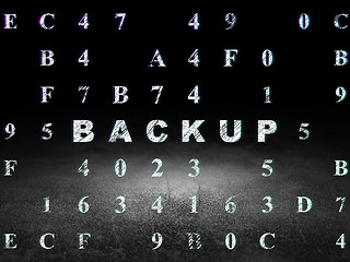 Image showing Database concept: Backup in grunge dark room