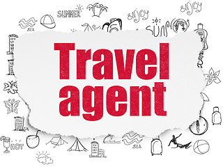 Image showing Tourism concept: Travel Agent on Torn Paper background