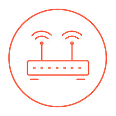 Image showing Wireless router line icon.