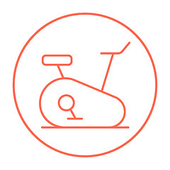 Image showing Exercise bike line icon.