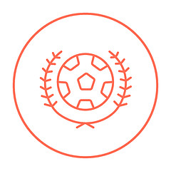 Image showing Soccer badge line icon.