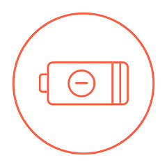 Image showing Low power battery line icon.