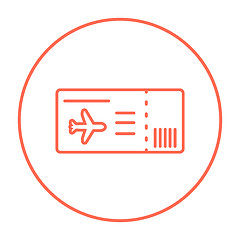 Image showing Flight ticket line icon.