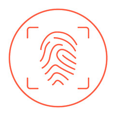 Image showing Fingerprint scanning line icon.